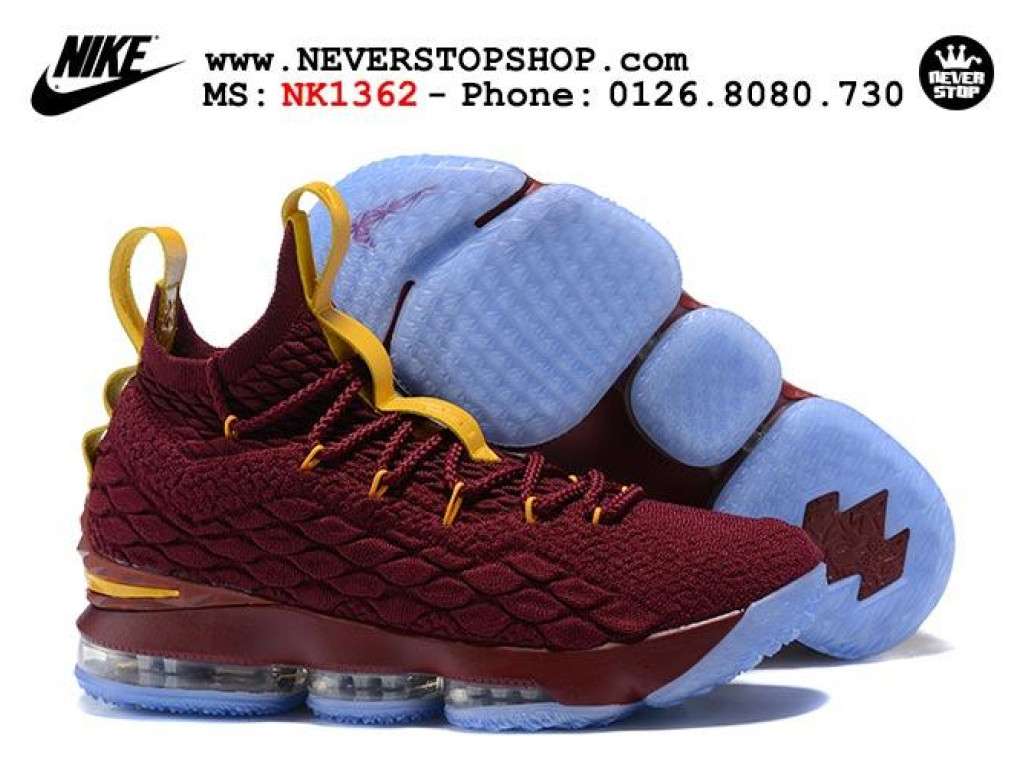 Giay bong r NIKE LEBRON 15 WINE RED YELLOW m i nh t