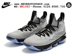 Giày Nike Lebron 15 Wolf Grey Black nam nữ hàng chuẩn sfake replica 1:1 real chính hãng giá rẻ tốt nhất tại NeverStopShop.com HCM