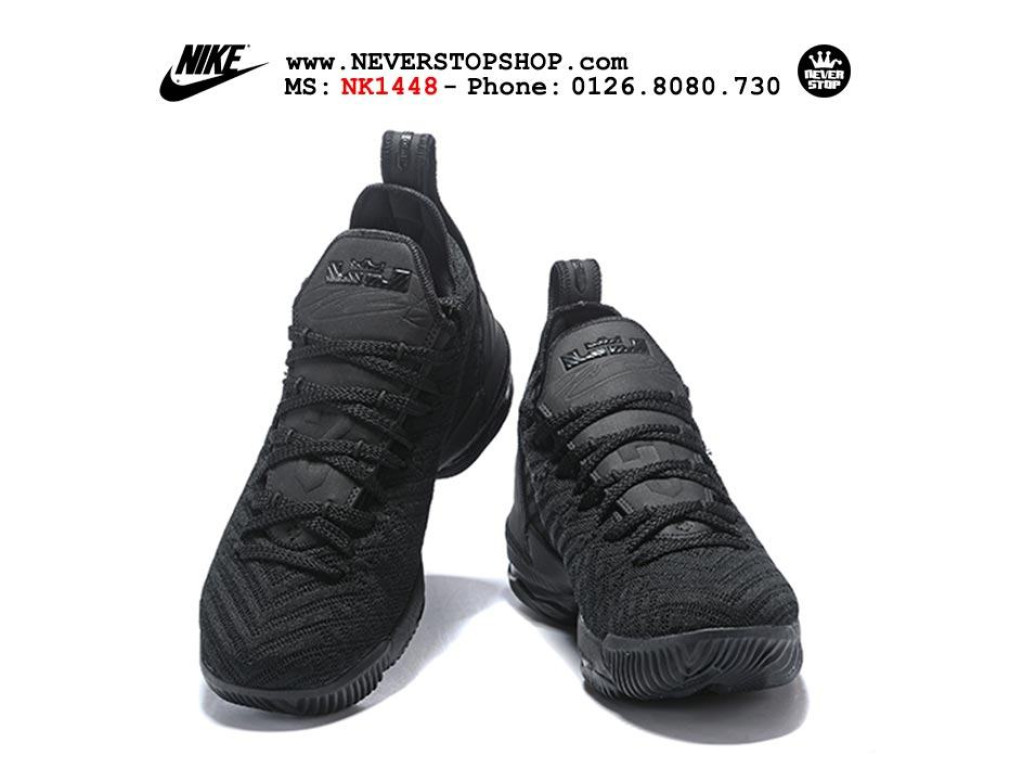 Giày Nike Lebron 16 All Black nam nữ hàng chuẩn sfake replica 1:1 real chính hãng giá rẻ tốt nhất tại NeverStopShop.com HCM