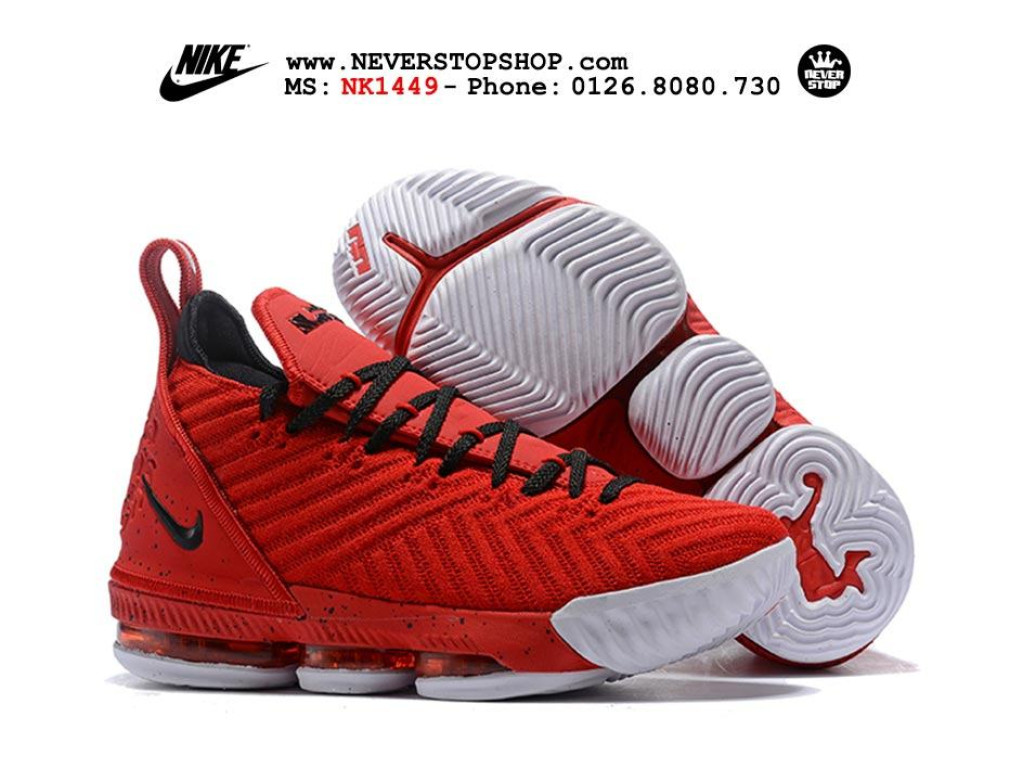 Giày Nike Lebron 16 All Red nam nữ hàng chuẩn sfake replica 1:1 real chính hãng giá rẻ tốt nhất tại NeverStopShop.com HCM