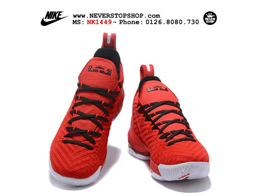 Giày Nike Lebron 16 All Red nam nữ hàng chuẩn sfake replica 1:1 real chính hãng giá rẻ tốt nhất tại NeverStopShop.com HCM