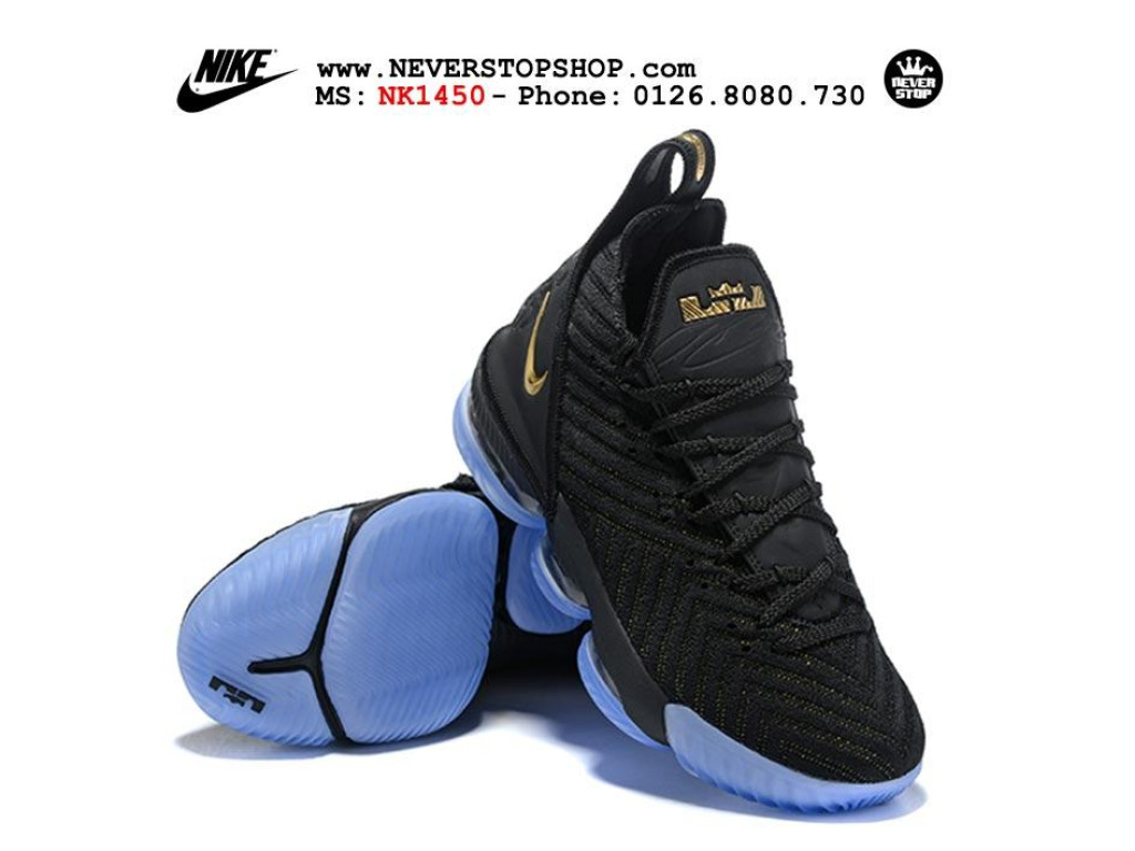 Giày Nike Lebron 16 Black Gold nam nữ hàng chuẩn sfake replica 1:1 real chính hãng giá rẻ tốt nhất tại NeverStopShop.com HCM