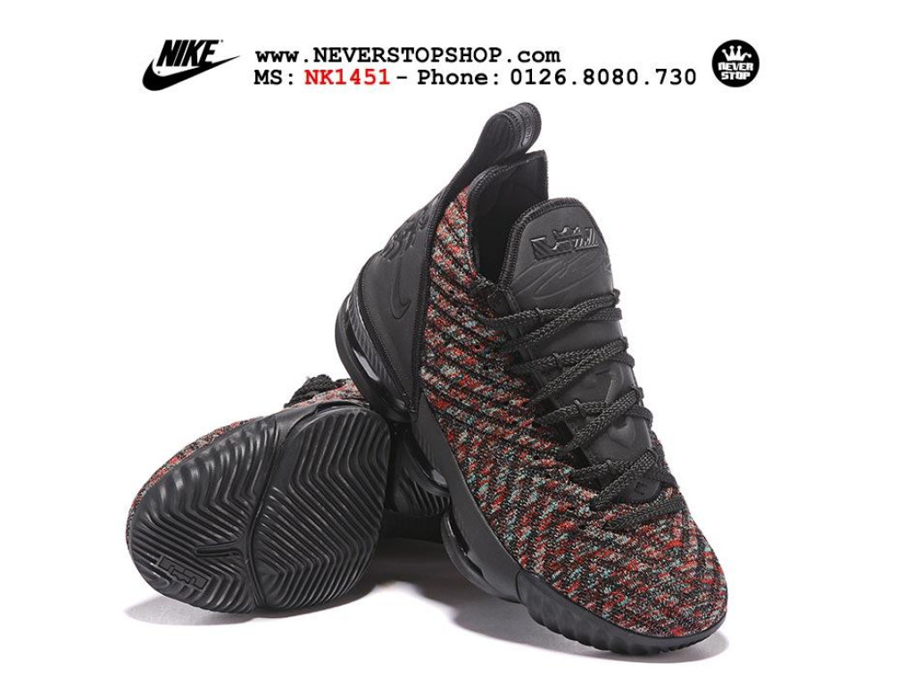 Giày Nike Lebron 16 Black Multicolor nam nữ hàng chuẩn sfake replica 1:1 real chính hãng giá rẻ tốt nhất tại NeverStopShop.com HCM