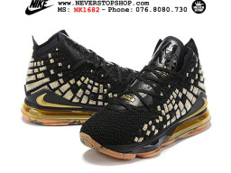 Giày Nike Lebron 17 Black Gold nam nữ hàng chuẩn sfake replica 1:1 real chính hãng giá rẻ tốt nhất tại NeverStopShop.com HCM