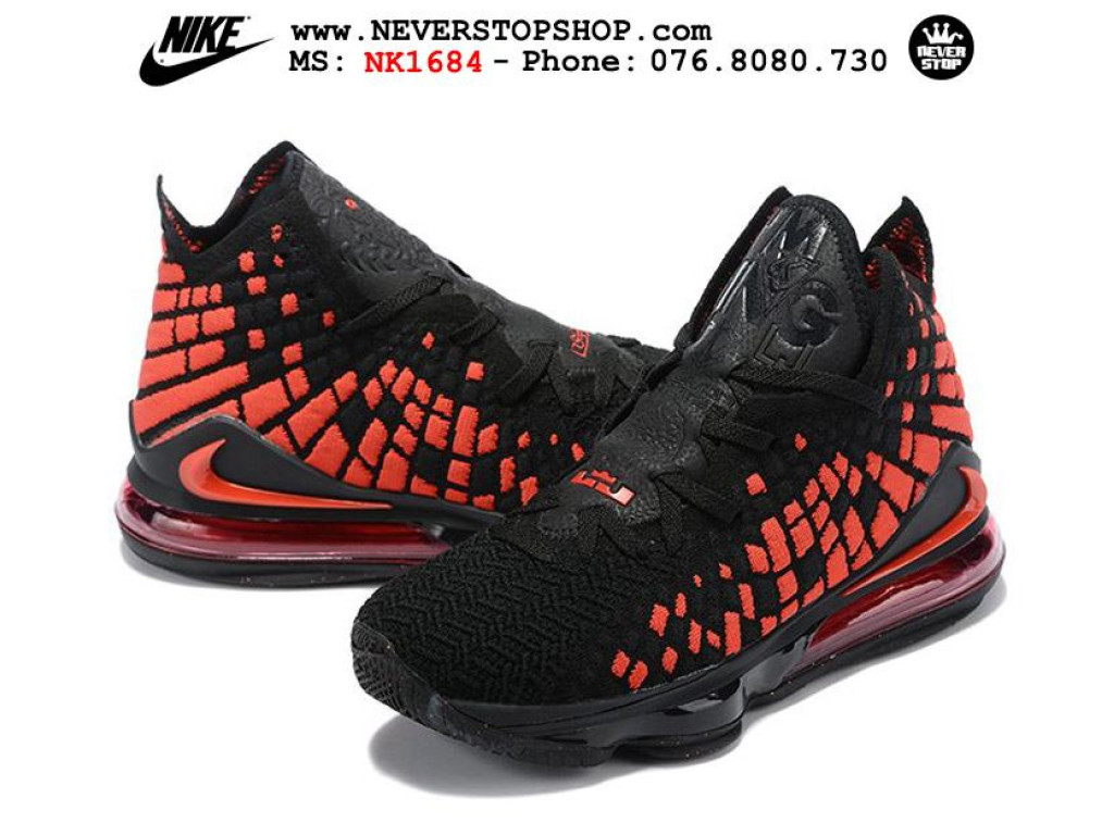 Giày Nike Lebron 17 Black Red nam nữ hàng chuẩn sfake replica 1:1 real chính hãng giá rẻ tốt nhất tại NeverStopShop.com HCM