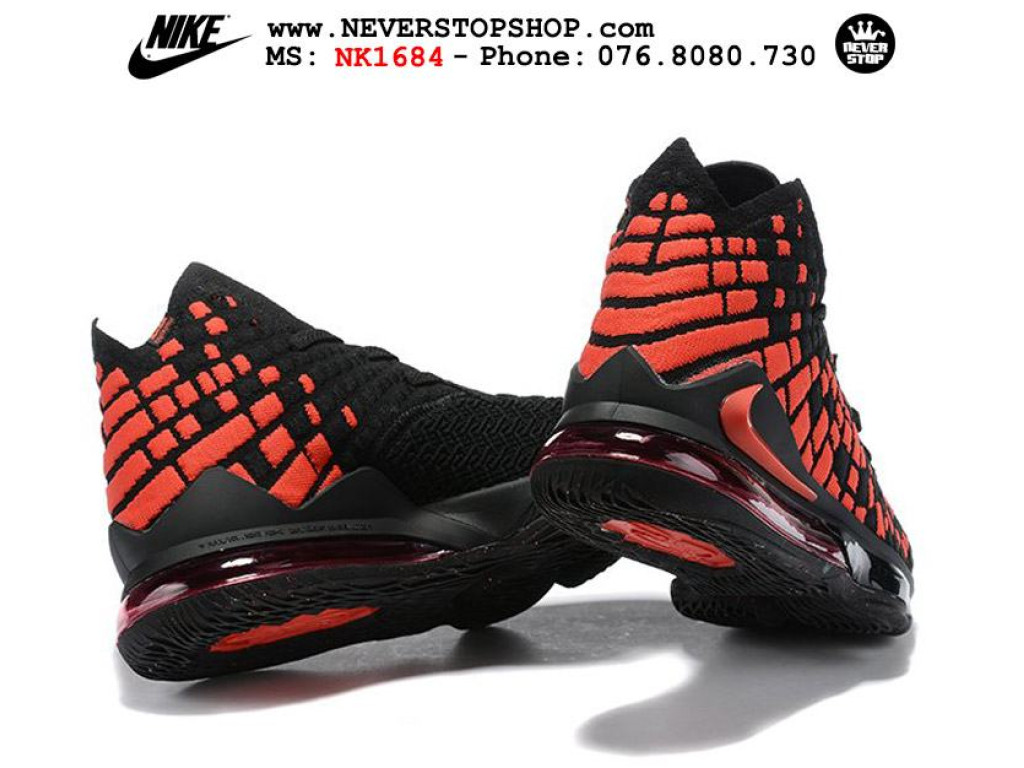 Giày Nike Lebron 17 Black Red nam nữ hàng chuẩn sfake replica 1:1 real chính hãng giá rẻ tốt nhất tại NeverStopShop.com HCM