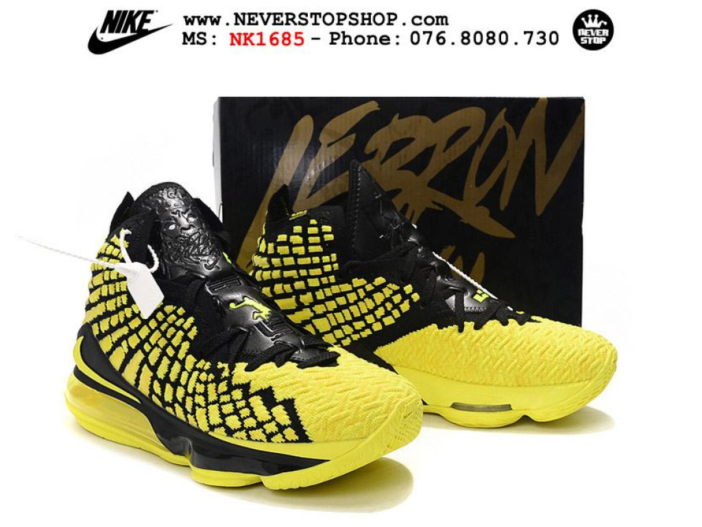 Giày Nike Lebron 17 Black Volt nam nữ hàng chuẩn sfake replica 1:1 real chính hãng giá rẻ tốt nhất tại NeverStopShop.com HCM