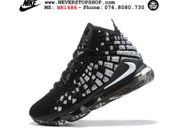 Giày Nike Lebron 17 Black White nam nữ hàng chuẩn sfake replica 1:1 real chính hãng giá rẻ tốt nhất tại NeverStopShop.com HCM