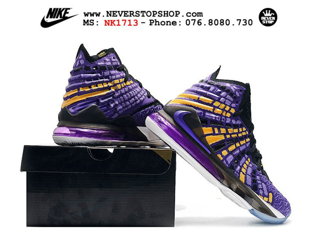 Giày Nike Lebron 17 Lakers Purple nam nữ hàng chuẩn sfake replica 1:1 real chính hãng giá rẻ tốt nhất tại NeverStopShop.com HCM