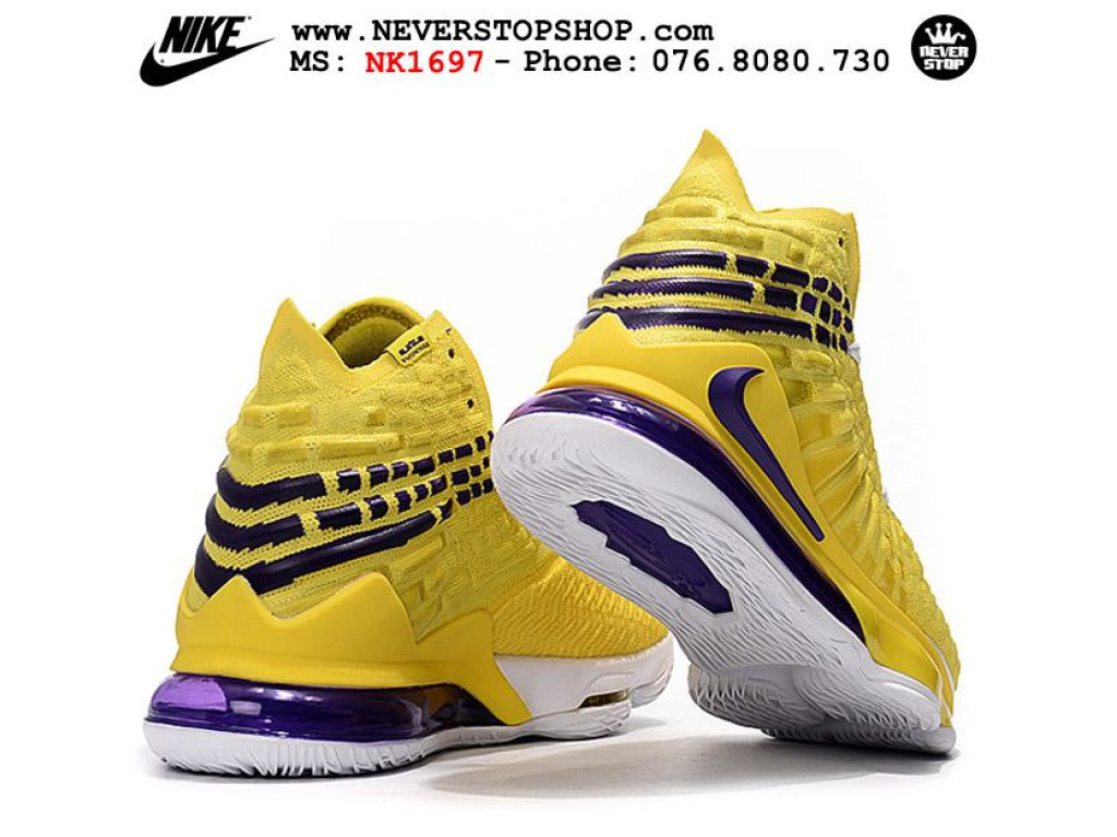 Giày Nike Lebron 17 Lakers Yellow nam nữ hàng chuẩn sfake replica 1:1 real chính hãng giá rẻ tốt nhất tại NeverStopShop.com HCM