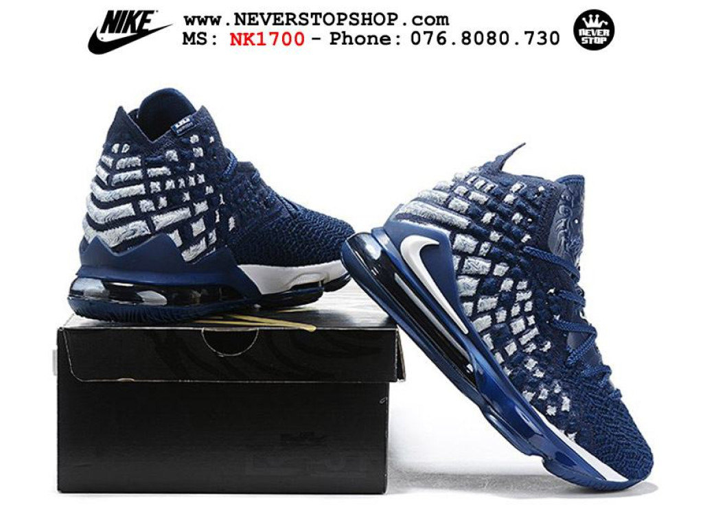 Giày Nike Lebron 17 Navy Blue nam nữ hàng chuẩn sfake replica 1:1 real chính hãng giá rẻ tốt nhất tại NeverStopShop.com HCM