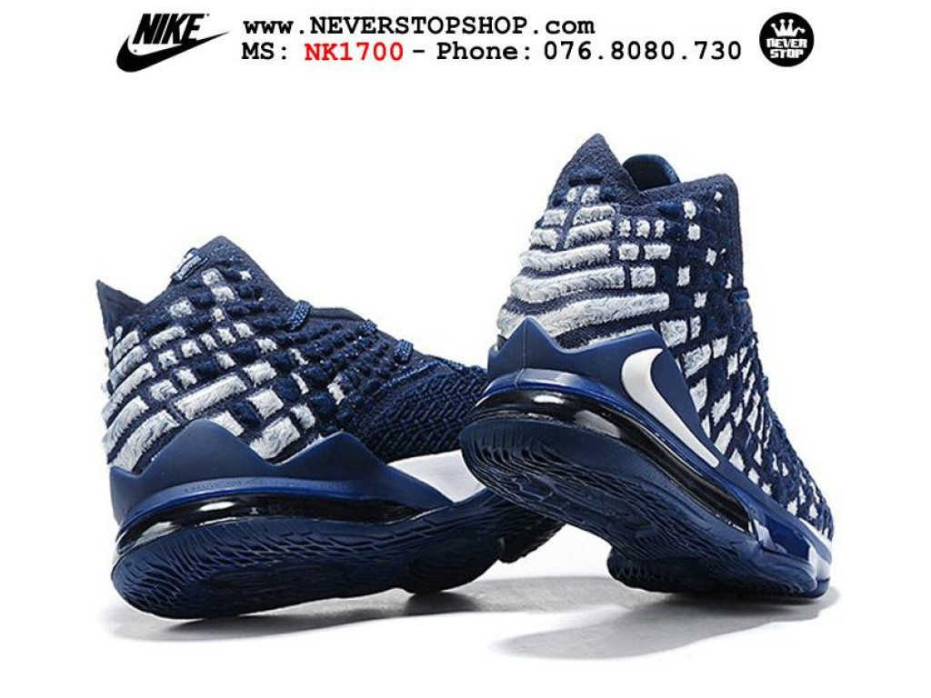 Giày Nike Lebron 17 Navy Blue nam nữ hàng chuẩn sfake replica 1:1 real chính hãng giá rẻ tốt nhất tại NeverStopShop.com HCM