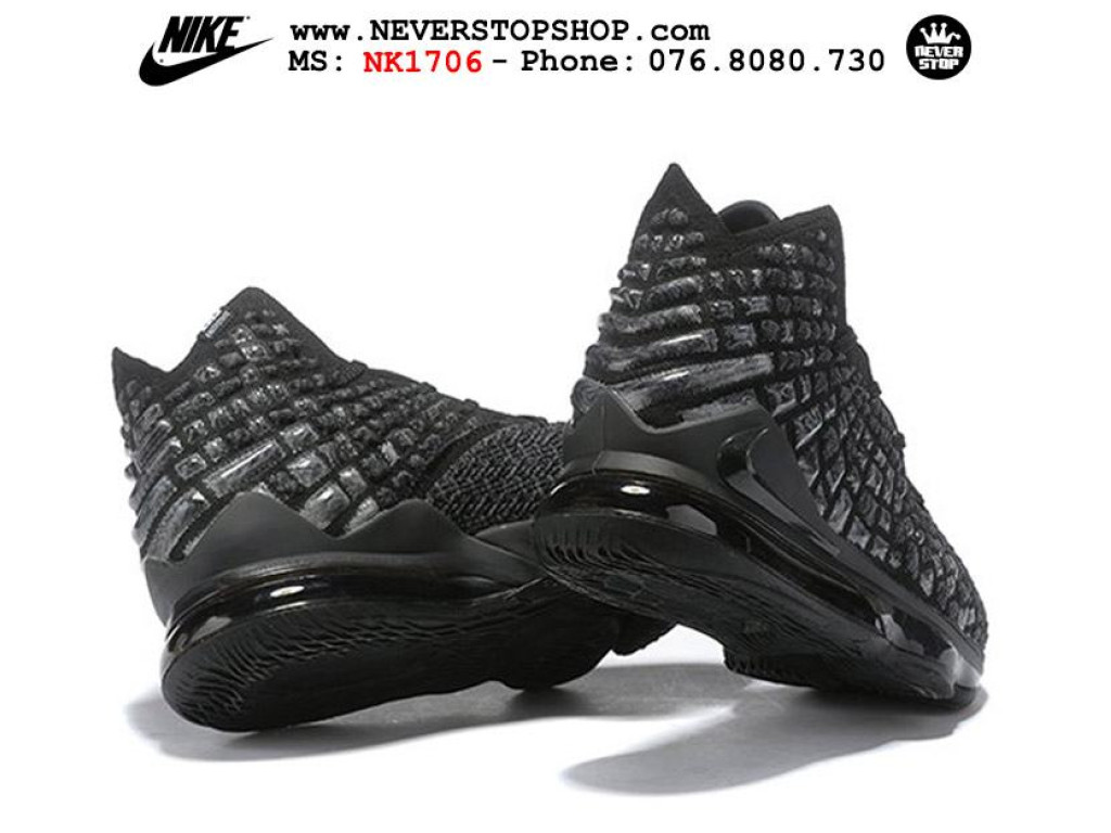 Giày Nike Lebron 17 Triple Black nam nữ hàng chuẩn sfake replica 1:1 real chính hãng giá rẻ tốt nhất tại NeverStopShop.com HCM