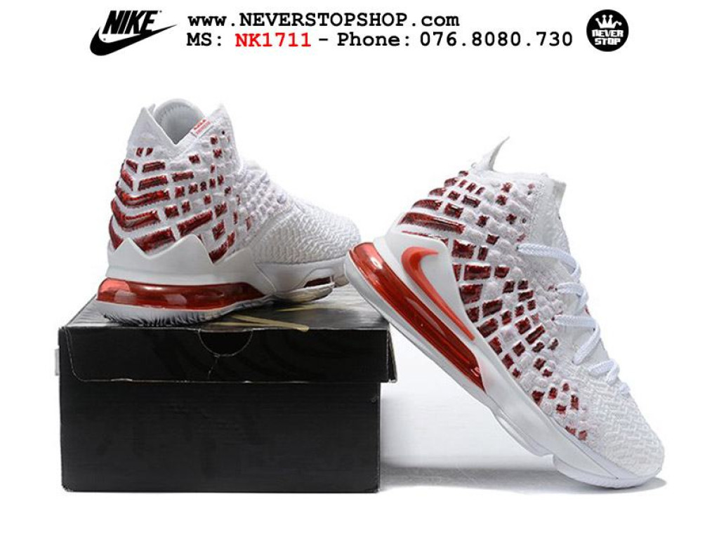 Giày Nike Lebron 17 White Red nam nữ hàng chuẩn sfake replica 1:1 real chính hãng giá rẻ tốt nhất tại NeverStopShop.com HCM