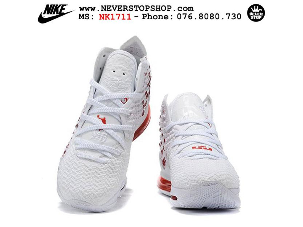 Giày Nike Lebron 17 White Red nam nữ hàng chuẩn sfake replica 1:1 real chính hãng giá rẻ tốt nhất tại NeverStopShop.com HCM