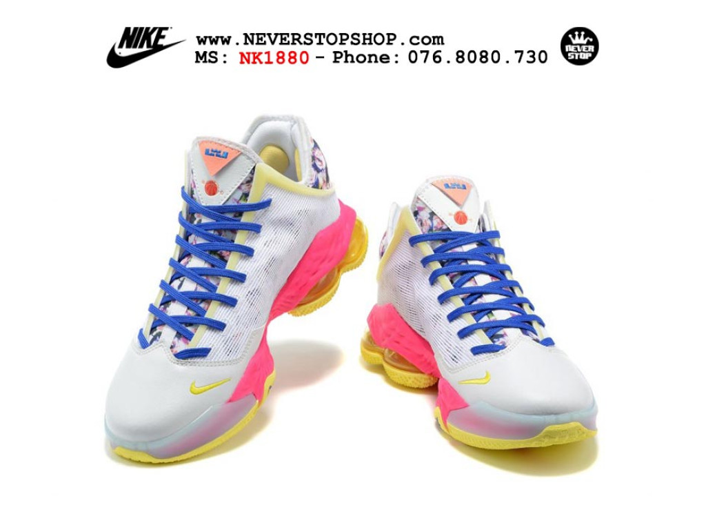 Giày thể thao Nike Lebron 19 Low Trắng Hồng nam cổ thấp sfake replica 1:1 real chính hãng giá rẻ tốt nhất tại NeverStopShop.com HCM