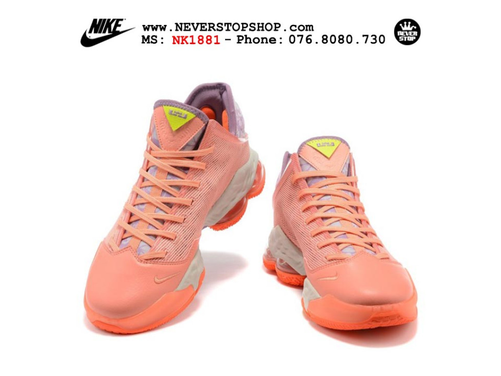 Giày thể thao Nike Lebron 19 Low Cam Pastel nam cổ thấp sfake replica 1:1 real chính hãng giá rẻ tốt nhất tại NeverStopShop.com HCM