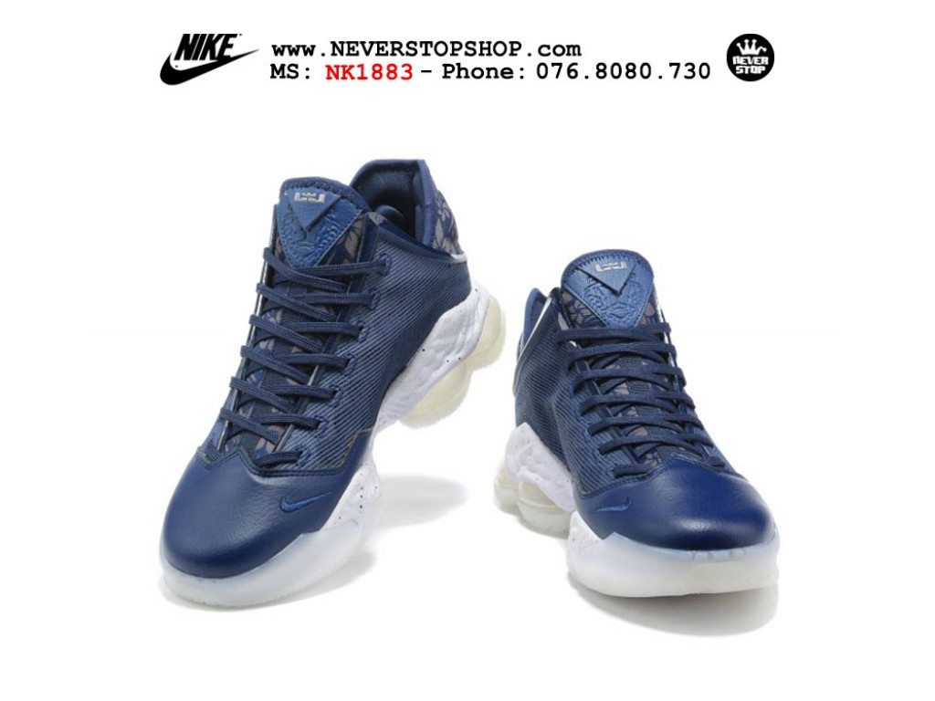 Giày thể thao Nike Lebron 19 Low Xanh Trắng nam cổ thấp sfake replica 1:1 real chính hãng giá rẻ tốt nhất tại NeverStopShop.com HCM