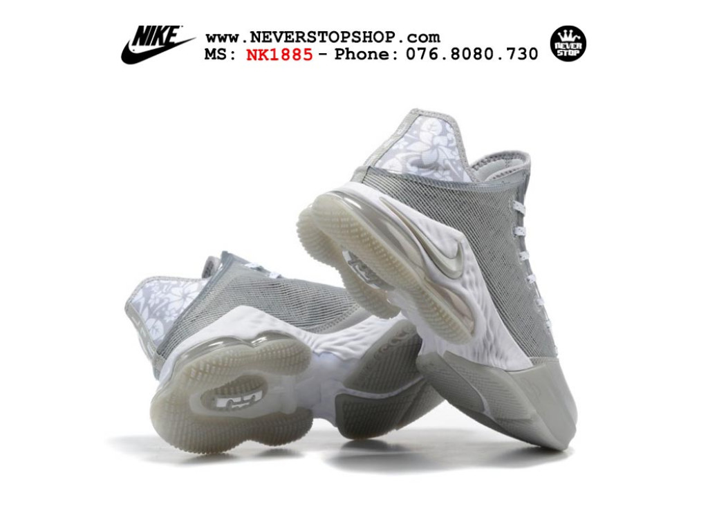 Giày thể thao Nike Lebron 19 Low Trắng Bạc nam cổ thấp sfake replica 1:1 real chính hãng giá rẻ tốt nhất tại NeverStopShop.com HCM