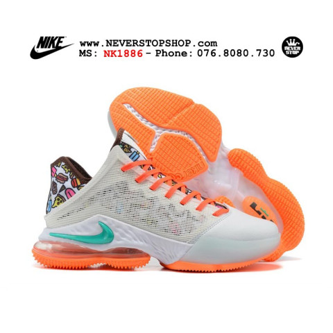 Nike Lebron 19 Low White Orange