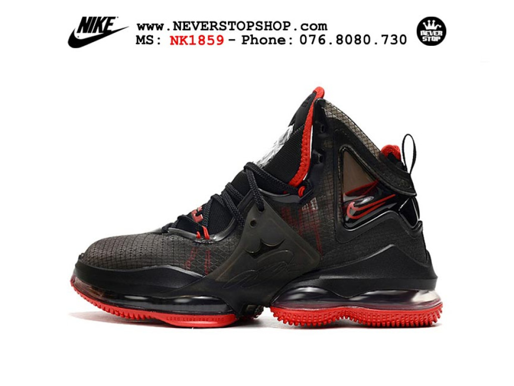 Giày Nike Lebron 19 Đen Đỏ Full sfake replica 1:1 real chính hãng giá rẻ tốt nhất tại NeverStopShop.com HCM