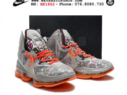 Giày Nike Lebron 19 Xám Cam Full sfake replica 1:1 real chính hãng giá rẻ tốt nhất tại NeverStopShop.com HCM