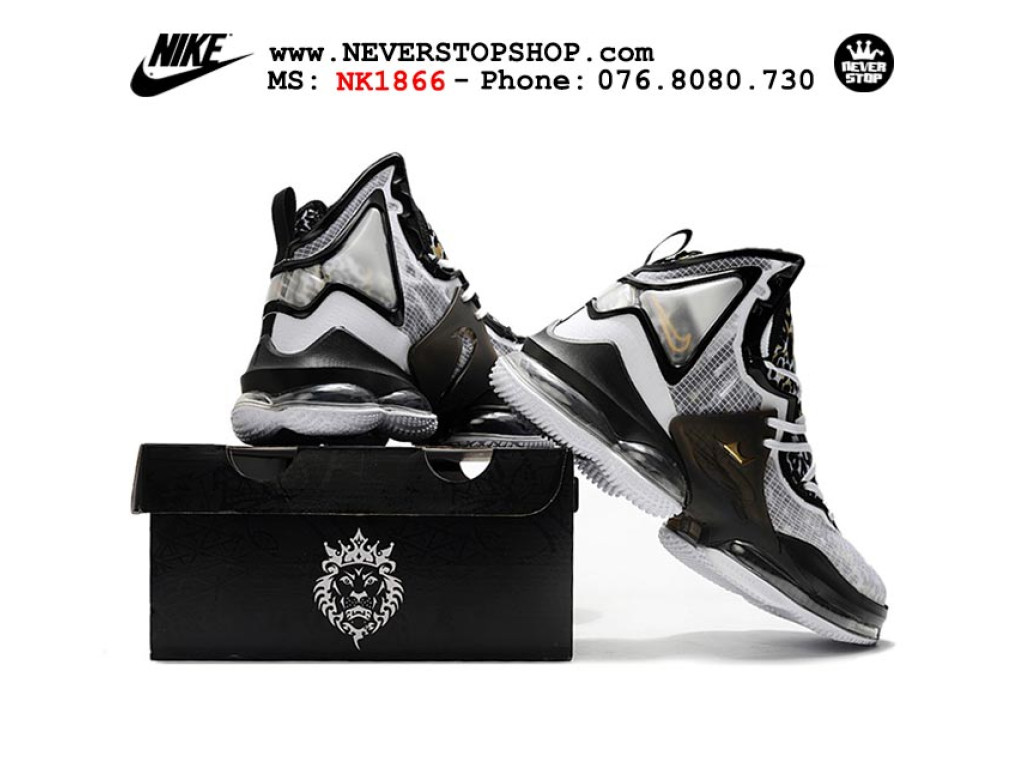 Giày Nike Lebron 19 Trắng Đen sfake replica 1:1 real chính hãng giá rẻ tốt nhất tại NeverStopShop.com HCM