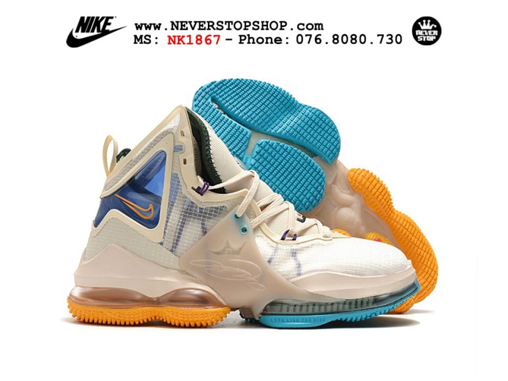 Giày Nike Lebron 19 Trắng Sữa sfake replica 1:1 real chính hãng giá rẻ tốt nhất tại NeverStopShop.com HCM