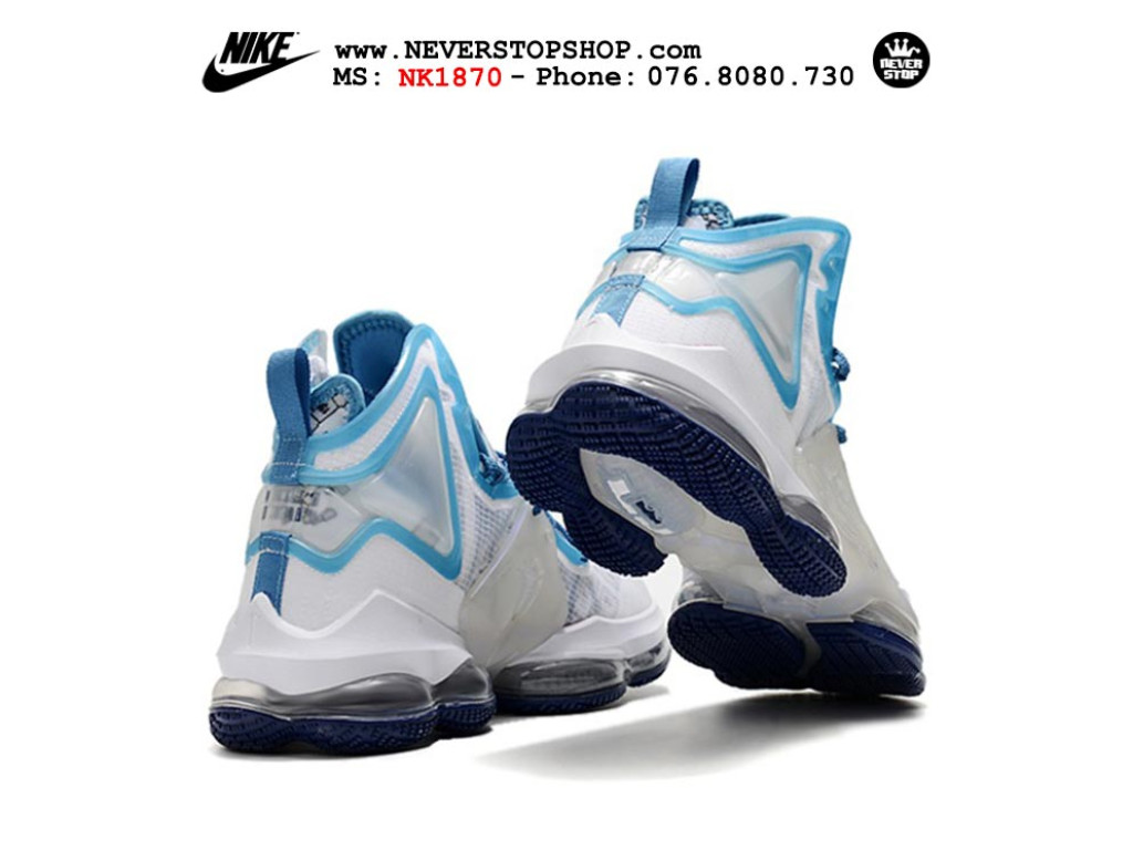 Giày Nike Lebron 19 Trắng Xanh sfake replica 1:1 real chính hãng giá rẻ tốt nhất tại NeverStopShop.com HCM