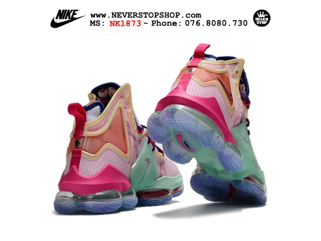 Giày Nike Lebron 19 Hồng Xanh sfake replica 1:1 real chính hãng giá rẻ tốt nhất tại NeverStopShop.com HCM