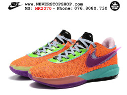 Giày bóng rổ cổ thấp Nike Lebron 20 Cam Tím nam chuyên outdoor replica 1:1 real chính hãng giá rẻ tốt nhất tại NeverStopShop.com HCM