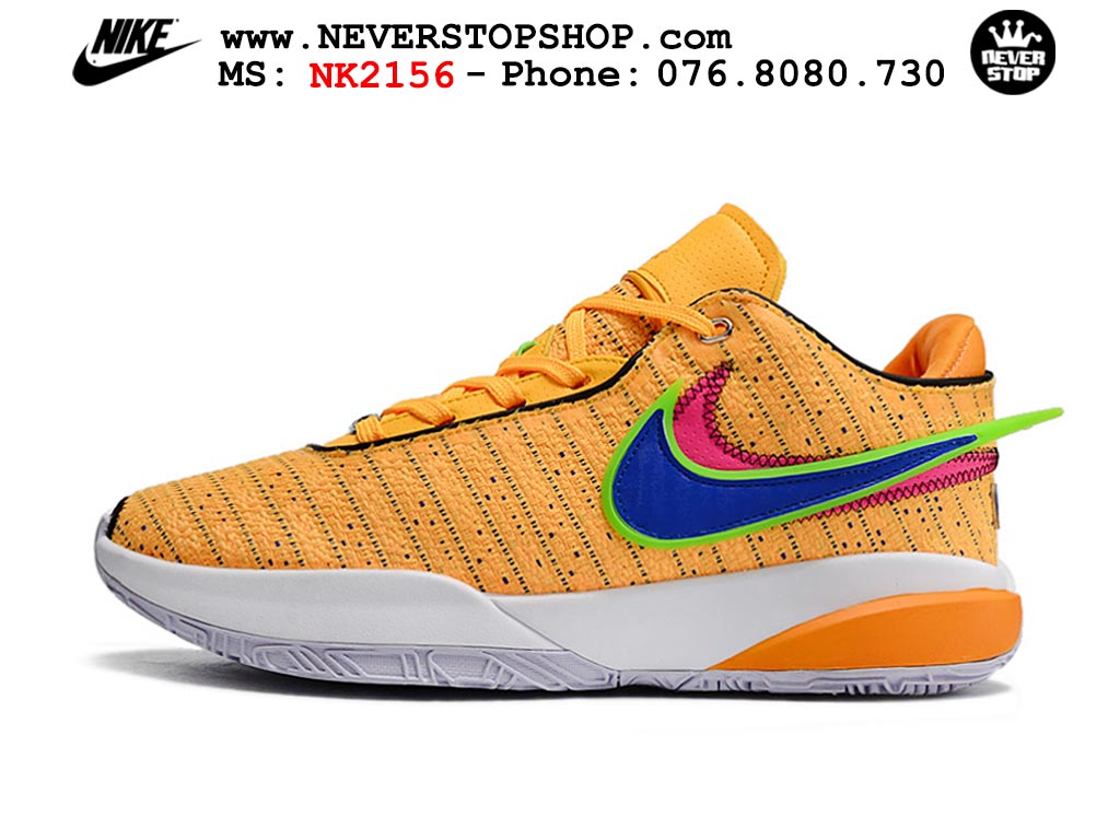 Giày bóng rổ cổ thấp Nike Lebron 20 Cam Trắng nam chuyên outdoor replica 1:1 real chính hãng giá rẻ tốt nhất tại NeverStopShop.com HCM