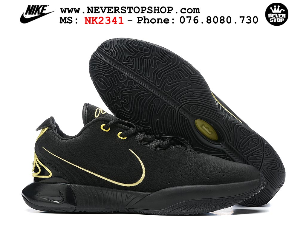 Giày bóng rổ cổ thấp Nike Lebron 21 Đen Vàng nam chuyên outdoor indoor replica 1:1 real chính hãng giá rẻ tốt nhất tại NeverStopShop.com HCM