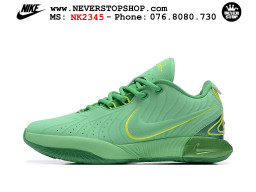 Giày bóng rổ cổ thấp Nike Lebron 21 Xanh Lá Vàng nam chuyên outdoor indoor replica 1:1 real chính hãng giá rẻ tốt nhất tại NeverStopShop.com HCM
