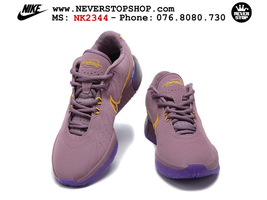 Giày bóng rổ cổ thấp Nike Lebron 21 Tím Vàng nam chuyên outdoor indoor replica 1:1 real chính hãng giá rẻ tốt nhất tại NeverStopShop.com HCM