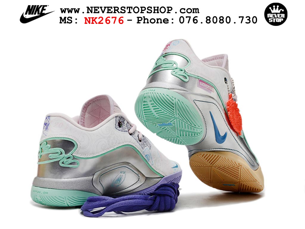 Giày bóng rổ cổ thấp Nike Lebron 22 Hồng Xám nam chuyên outdoor indoor replica 1:1 real chính hãng giá rẻ tốt nhất tại NeverStopShop.com HCM