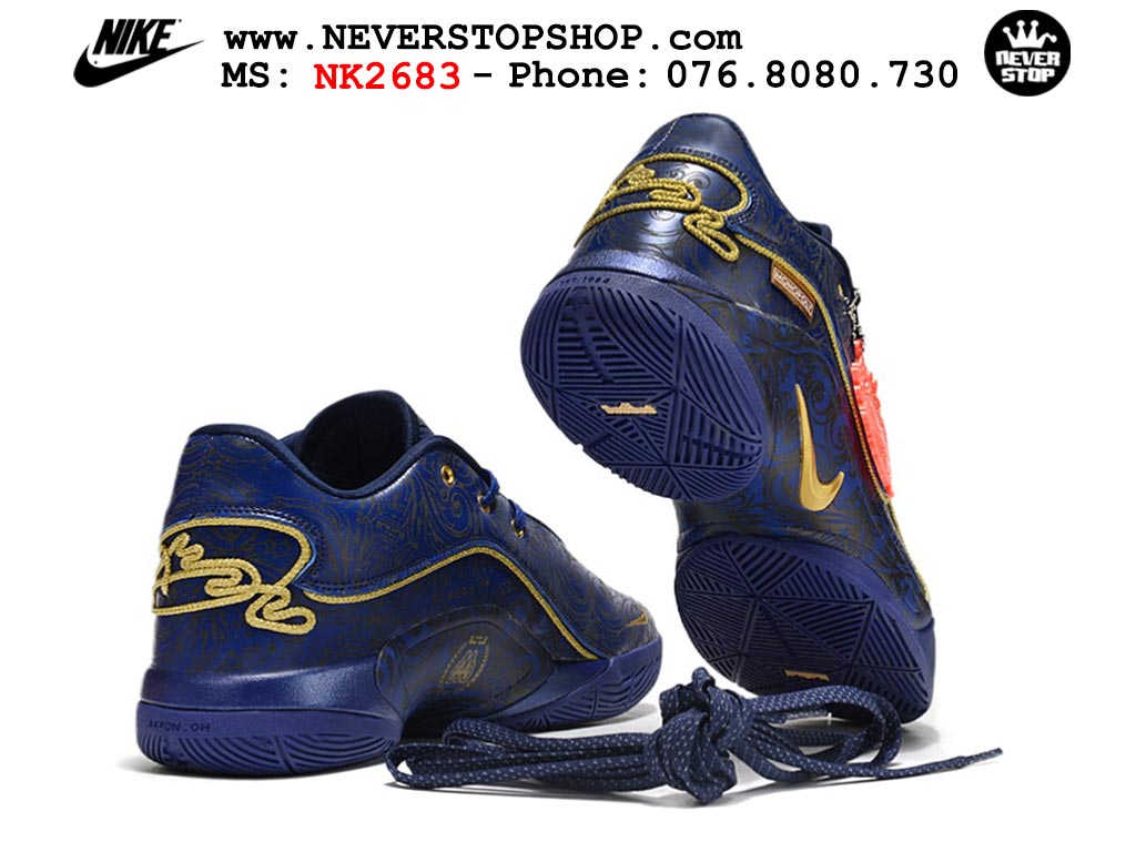 Giày bóng rổ cổ thấp Nike Lebron 22 Xanh Dương Vàng nam chuyên outdoor indoor replica 1:1 real chính hãng giá rẻ tốt nhất tại NeverStopShop.com HCM