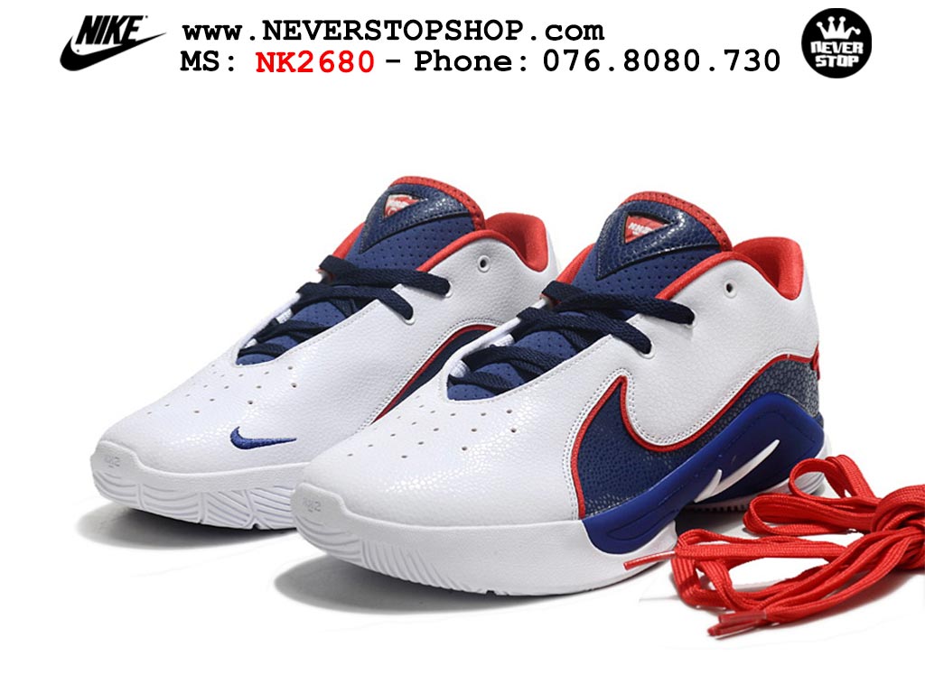 Giày bóng rổ cổ thấp Nike Lebron 22 Trắng Xanh Dương nam chuyên outdoor indoor replica 1:1 real chính hãng giá rẻ tốt nhất tại NeverStopShop.com HCM