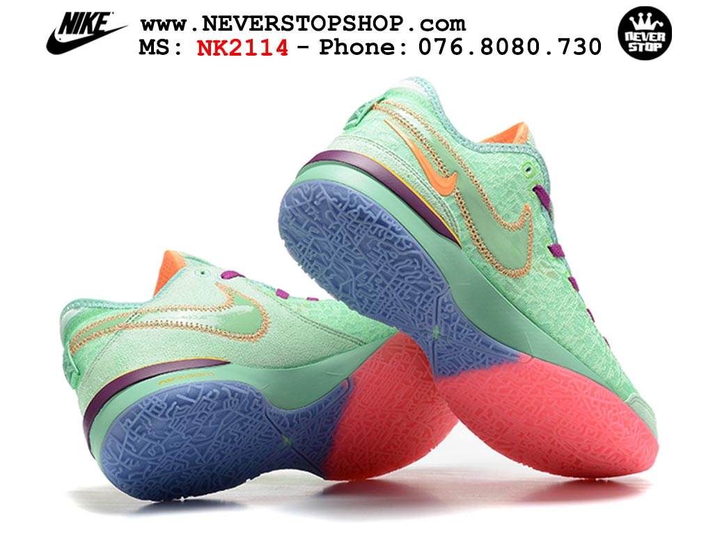 Giày bóng rổ nam cổ cao Nike Zoom Lebron NXXT Gen Xanh Hồng thể thao đế Zoom replica 1:1 real chính hãng giá tốt nhất tại NeverStopShop HCM