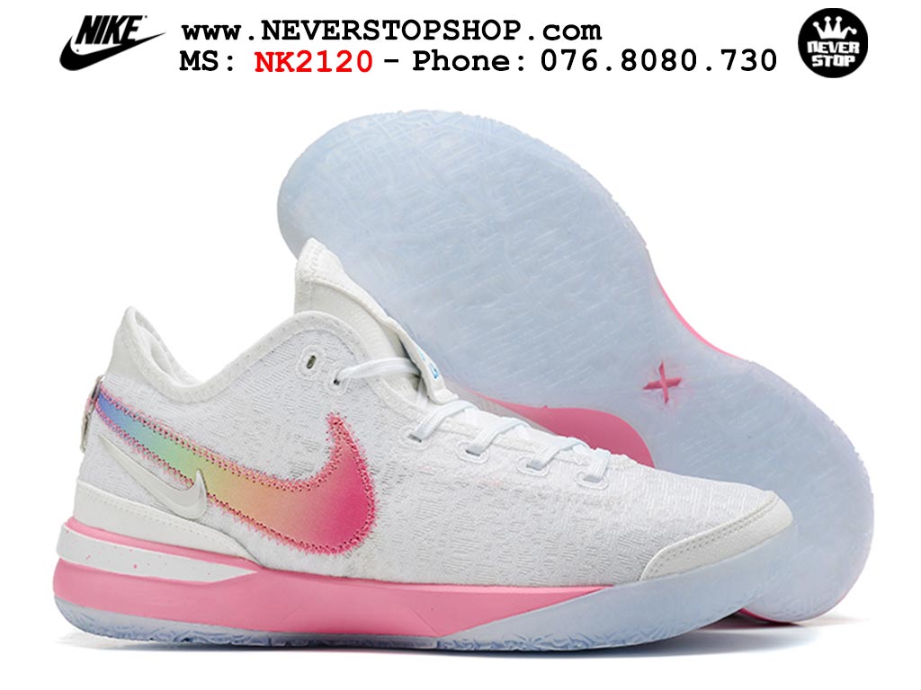 Giày bóng rổ nam cổ cao Nike Zoom Lebron NXXT Gen Trắng Hồng thể thao đế Zoom replica 1:1 real chính hãng giá tốt nhất tại NeverStopShop HCM