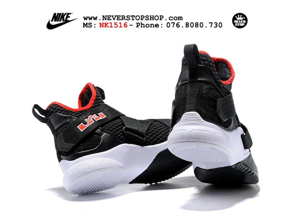 Giày Nike Lebron Soldier 12 Black White Red nam nữ hàng chuẩn sfake replica 1:1 real chính hãng giá rẻ tốt nhất tại NeverStopShop.com HCM
