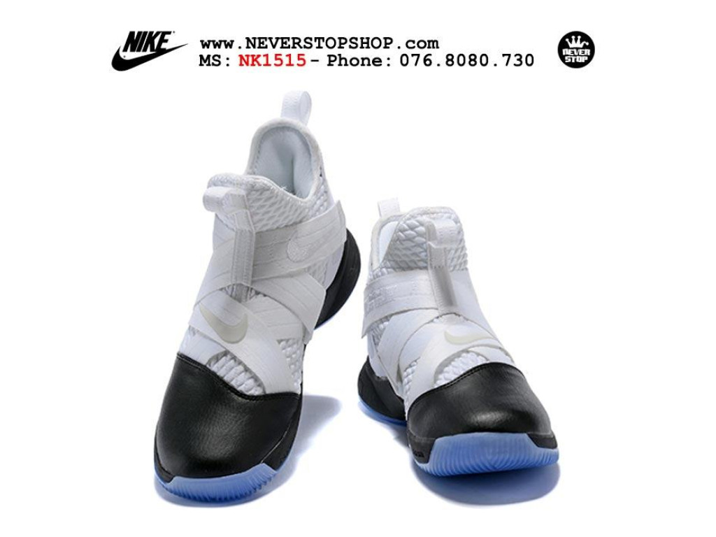 Giày Nike Lebron Soldier 12 Black White nam nữ hàng chuẩn sfake replica 1:1 real chính hãng giá rẻ tốt nhất tại NeverStopShop.com HCM