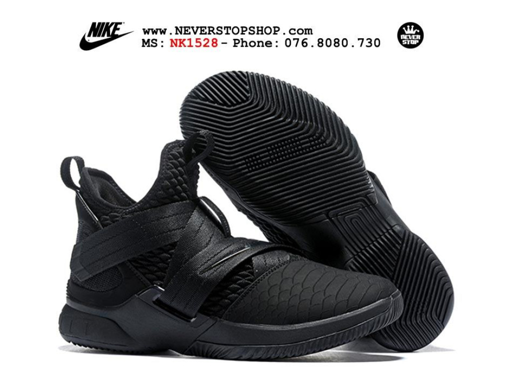Giày Nike Lebron Soldier 12 Triple Black nam nữ hàng chuẩn sfake replica 1:1 real chính hãng giá rẻ tốt nhất tại NeverStopShop.com HCM
