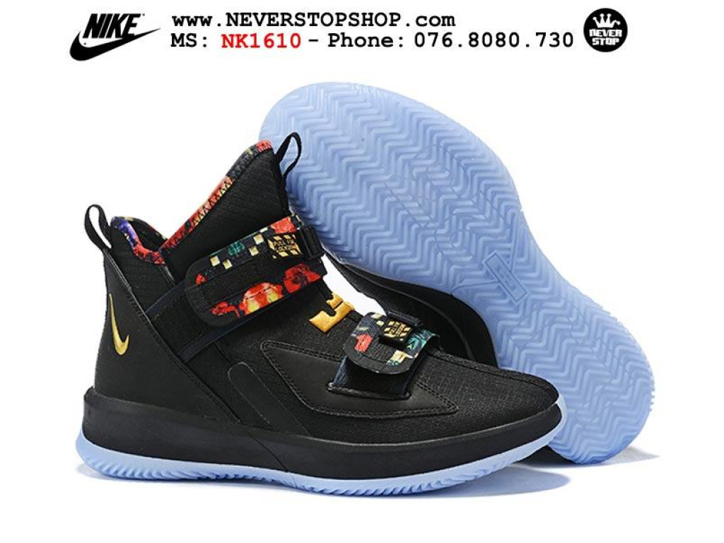 Giày Nike Lebron Soldier 13 Black Multicolor nam nữ hàng chuẩn sfake replica 1:1 real chính hãng giá rẻ tốt nhất tại NeverStopShop.com HCM