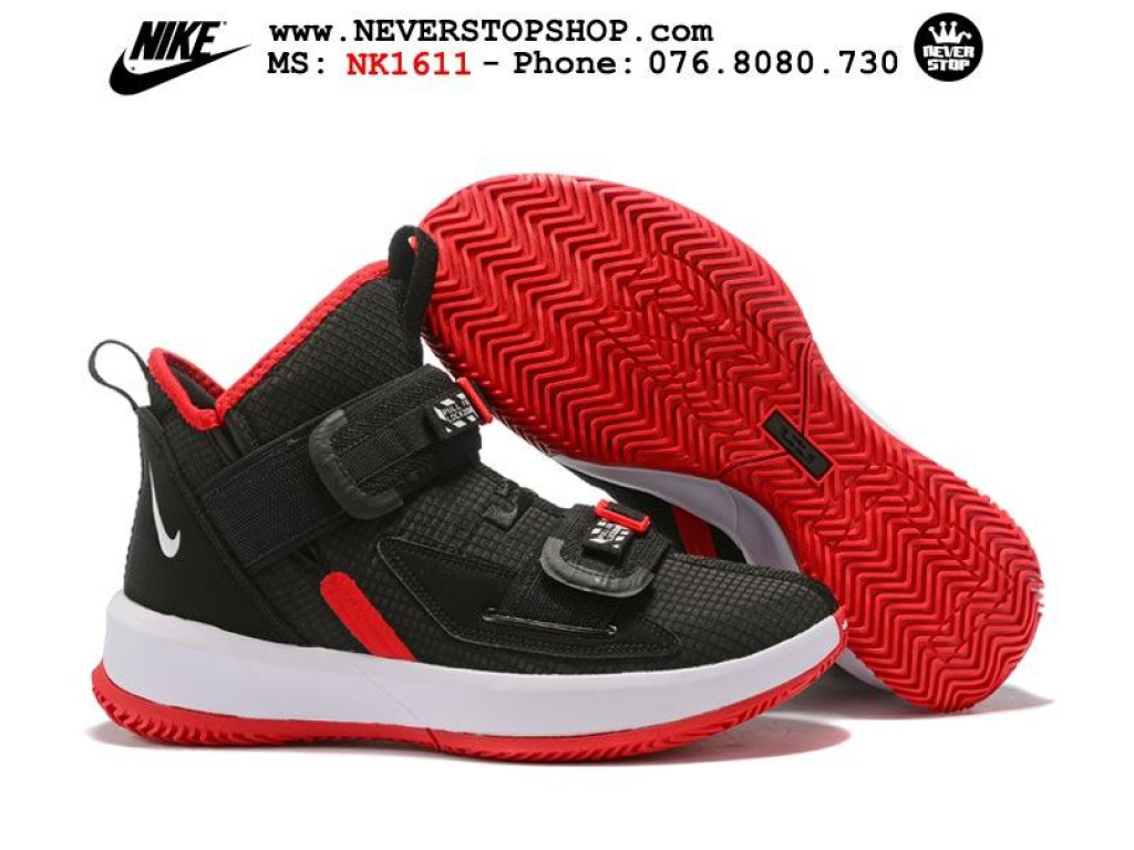 Giày Nike Lebron Soldier 13 Black Red nam nữ hàng chuẩn sfake replica 1:1 real chính hãng giá rẻ tốt nhất tại NeverStopShop.com HCM