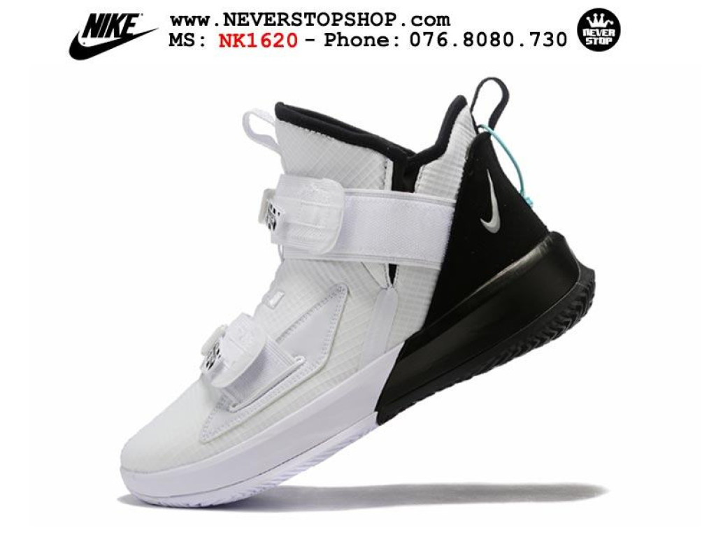 Giày Nike Lebron Soldier 13 White Black nam nữ hàng chuẩn sfake replica 1:1 real chính hãng giá rẻ tốt nhất tại NeverStopShop.com HCM