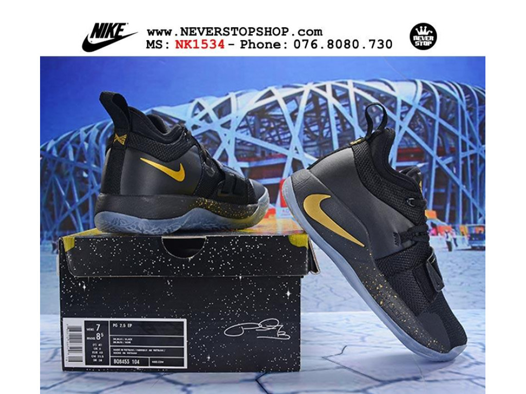 Giày Nike PG 2.5 Black Gold nam nữ hàng chuẩn sfake replica 1:1 real chính hãng giá rẻ tốt nhất tại NeverStopShop.com HCM