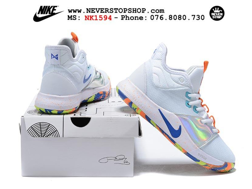 Giày Nike PG 3.0 White Multicolor nam nữ hàng chuẩn sfake replica 1:1 real chính hãng giá rẻ tốt nhất tại NeverStopShop.com HCM