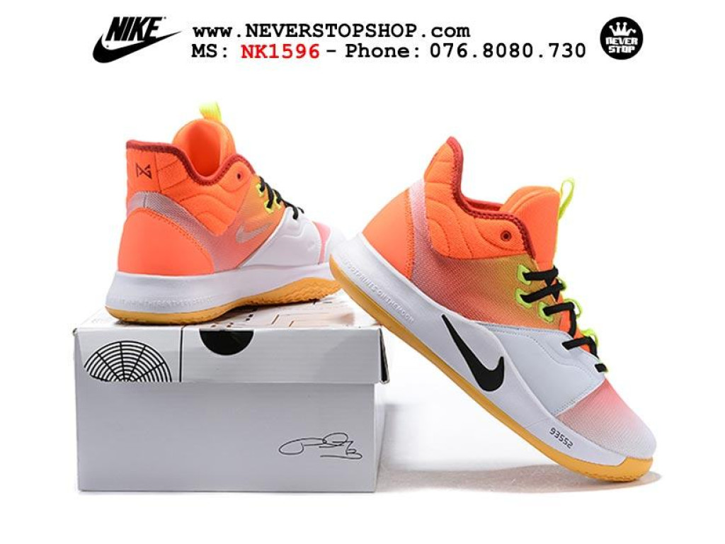 Giày Nike PG 3.0 White Orange nam nữ hàng chuẩn sfake replica 1:1 real chính hãng giá rẻ tốt nhất tại NeverStopShop.com HCM