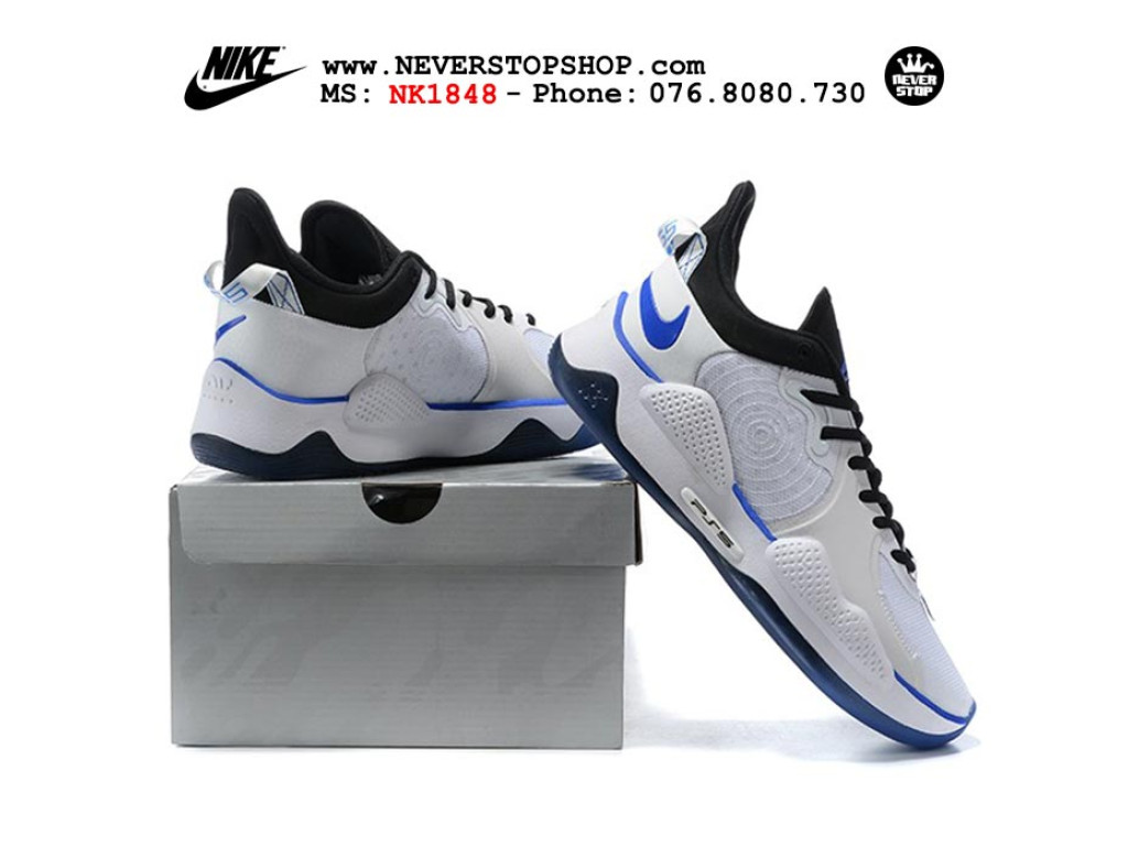 Giày Nike PG 5.0 Trắng Xanh hàng chuẩn sfake replica 1:1 real chính hãng giá rẻ tốt nhất tại NeverStopShop.com HCM